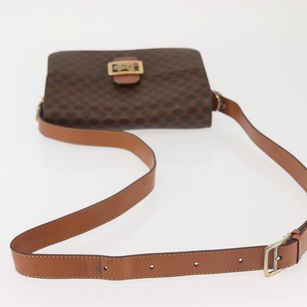 CELINE Macadam Canvas Shoulder Bag Pvc Leather Brown Gold - Picture 8 of 13